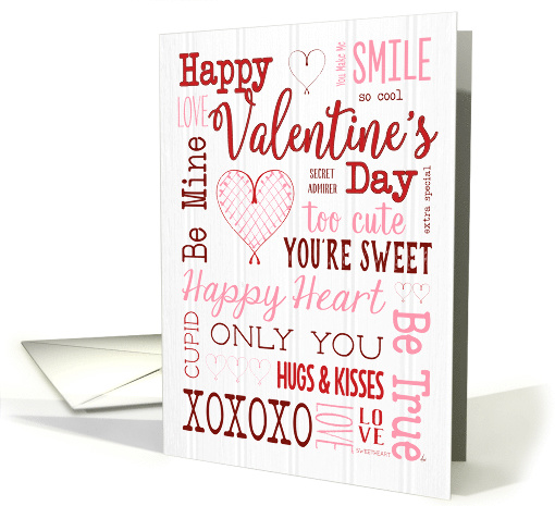 Shiplap Valentine Graffiti Candy heart text art card (1557552)