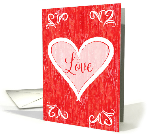 Simple Valentine Hearts and Love art carving card (1558112)