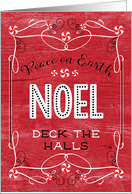 Peace on Earth Noel and Decking the Halls on Wood card