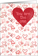 Valentine’s Day for the One Who Has my Heart with Wood Distressed Look card