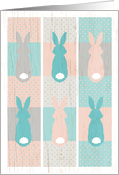 Easter Greetings with Rustic Pastel Bunnies on Wood card