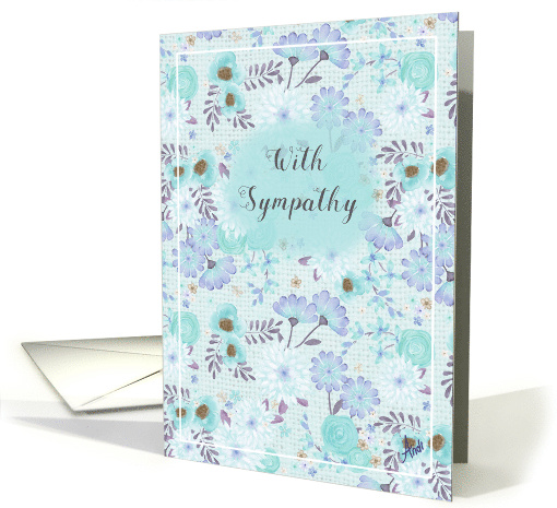 Sympathy Floral in blue card (1674454)