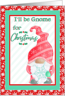 Christmas Gnome holding Snowflake surrounded by Flurries card