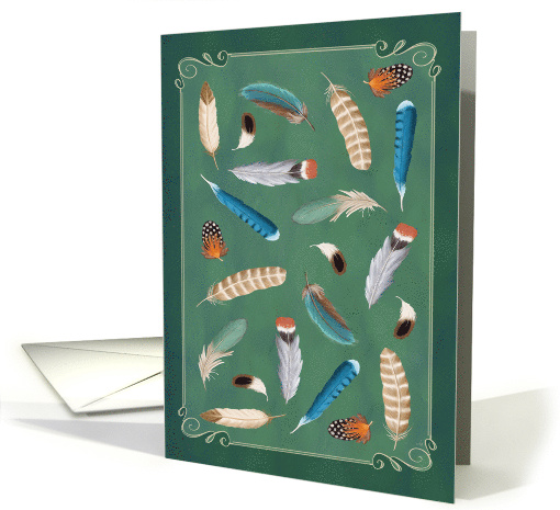 Birthday Wishes with Colorful Feathers card (1831446)