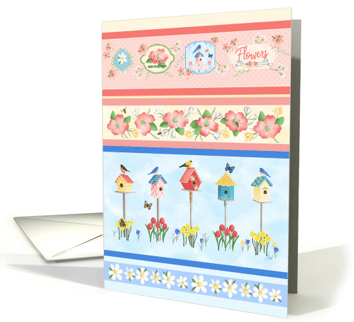 A Spring birthday sprung with a floral stripe of birds &... (1898534)