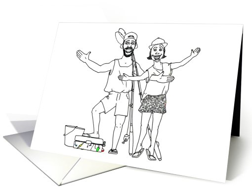 Thank You Fishing Couple card (762168)