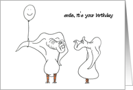 Birthday Creature Balloon card