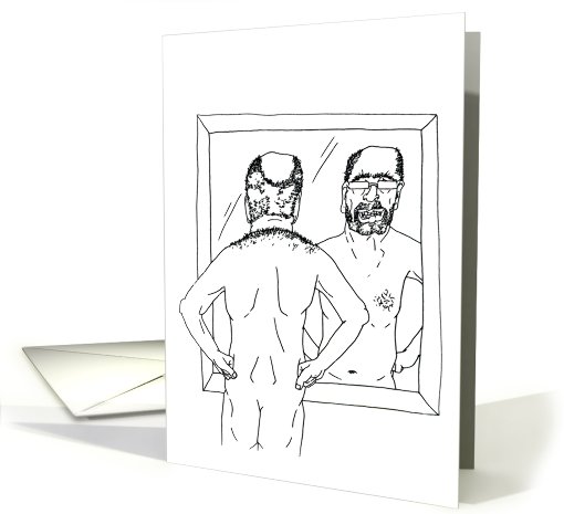 Middle Age Birthday Mirror Man card (767433)