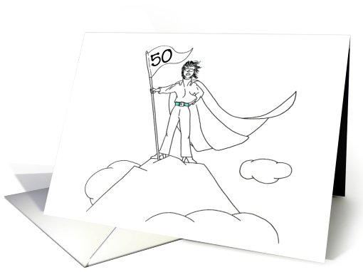 Powerful 50th Birthday Lady card (788592)