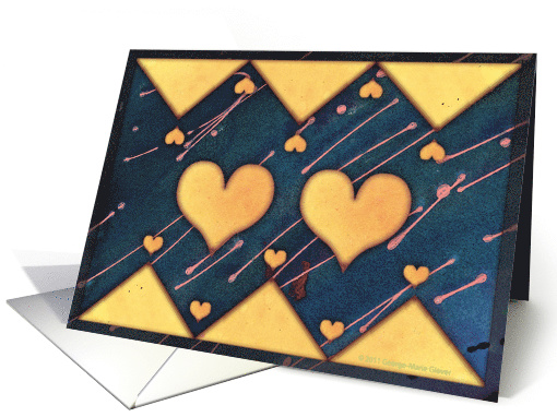 Hearts Galore on Blue card (762374)