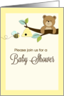 Honey Bear and Bumble Bee Gender Neutral Baby Shower Card