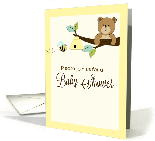 Honey Bear and Bumble Bee Gender Neutral Baby Shower card (1198240)