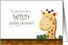 WILD Jungle Giraffe Baby Shower Invitation card