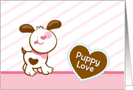 Puppy Love Pink & Brown Valentine’s Day Card