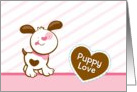 Puppy Love Pink & Brown Valentine’s Day Card