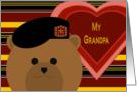 Grandpa- U. S. Army Black Beret Uniform Bear -Valentine card