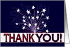 Fireworks & Stars Thank You for Your Family’s Service - Military card