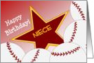 Wish Happy Birthday to Your Softball Player Niece! card
