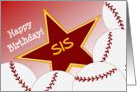 Wish Happy Birthday to Your Softball Player Sister! card