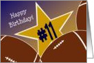 Wish Happy 11th Birthday to a Football Star! card