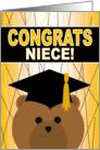 Niece - Any Graduation Celebration with Cap & Gown Bear card