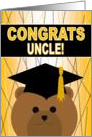 Uncle - Any Graduation Celebration with Cap & Gown Bear card