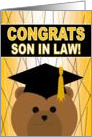 Son in Law - Any Graduation Celebration with Cap & Gown Bear card