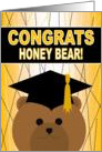 Honey Bear - Husband - Any Graduation Celebration with Cap & Gown Bear card