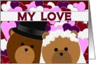 Love Sharing Our Lives & Happy Anniversary - To Honey Bear Wife card