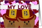 Love Sharing Our Lives/ Firefighter Couple /Happy Anniversary Wife card