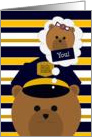 Cute Police Grandparent Thinking of Granddaughter card