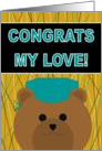 My Love - Boyfriend - Medical Graduation with Scrubs & Bear card