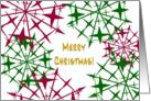 Merry Christmas Red & Green Snowflakes card