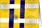Blank Blue & Gold Swirlies card