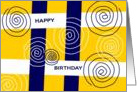 For Over the Hill Happy Birthday Blue & White Swirlie card
