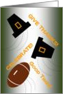 Family, Food, Football and Fun - Thanksgiving Wishes for Son card