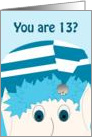 Happy 13th Birthday Frozen in Disbelief Jack Frost card