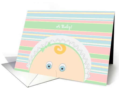 We Are Expecting a Baby! - Baby Faced Announcement card (1001111)