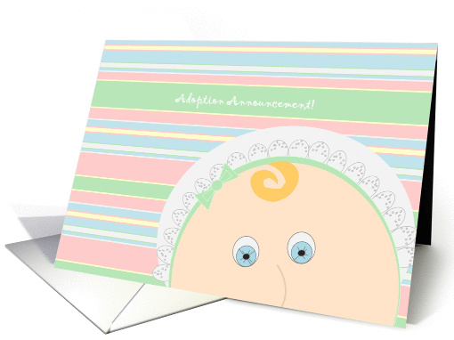 A Baby! Adoption News - Baby Faced Announcement card (1001151)