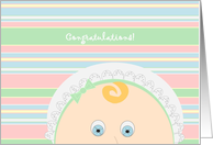Christening Congratulations! - Baby Faced card