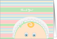 Thank You for Christening Gifts for Our Baby! - Baby Faced card