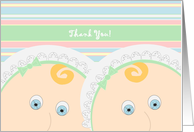 Thank You for Babysitting the Twins! - Baby Faced card