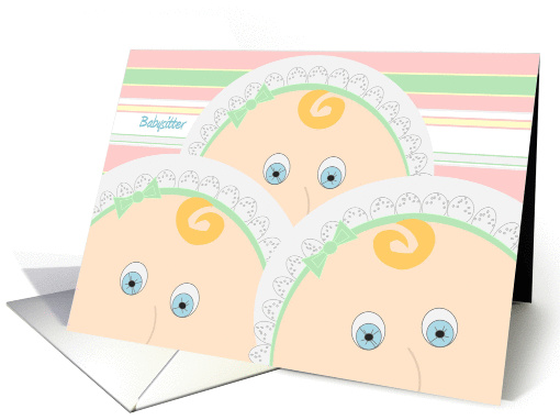 Babies for a Babysitter Note - Baby Faced Blank card (1001251)
