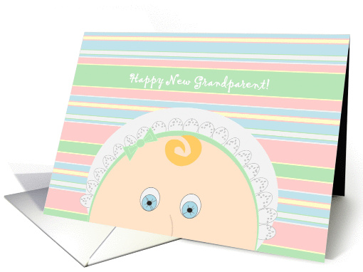 Happy New Grandparent Congrats!- Baby Faced Blank card (1001861)