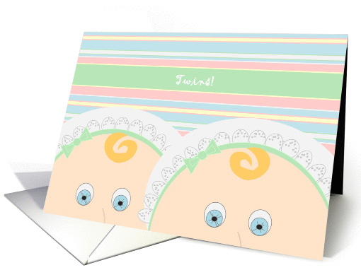 Twins! Baby Faced We Are Expecting card (1001871)