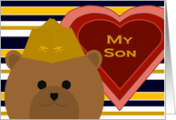 Son - Stylized Naval Aviator Officer Bear - Valentine card