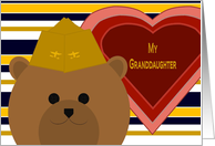 Granddaughter - Stylized Naval Aviator Bear - Valentine card