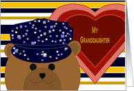 Granddaughter - Stylized Naval Working Uniform Bear - Valentine card