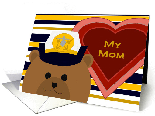 Mom / Mother - Stylized Naval Officer Bear - Valentine card (1003357)