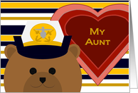 Aunt - Stylized Naval Officer Bear - Valentine card